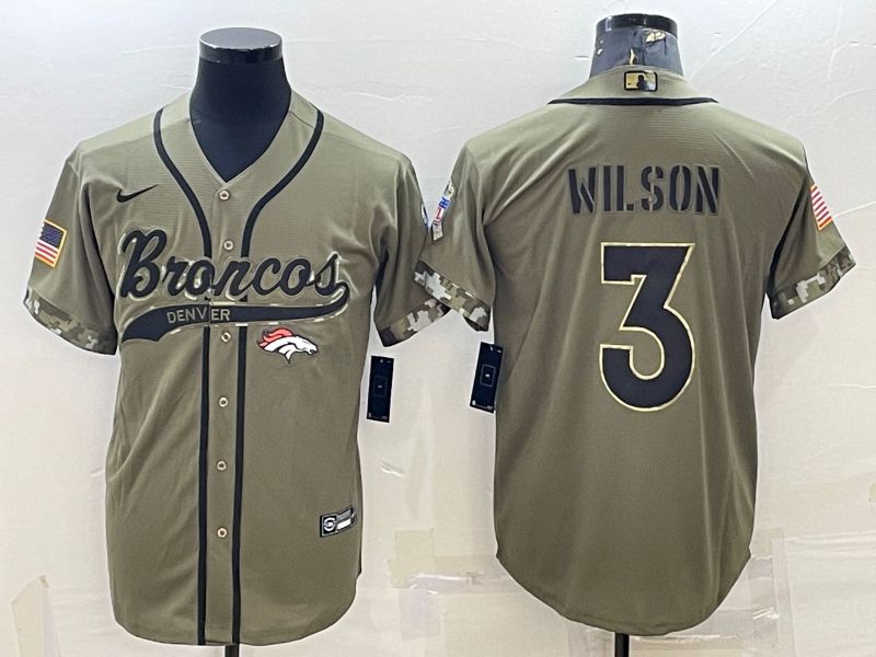 Men Denver Broncos #3 Wilson salute green 2022 Nike Co branded NFL Jerseys